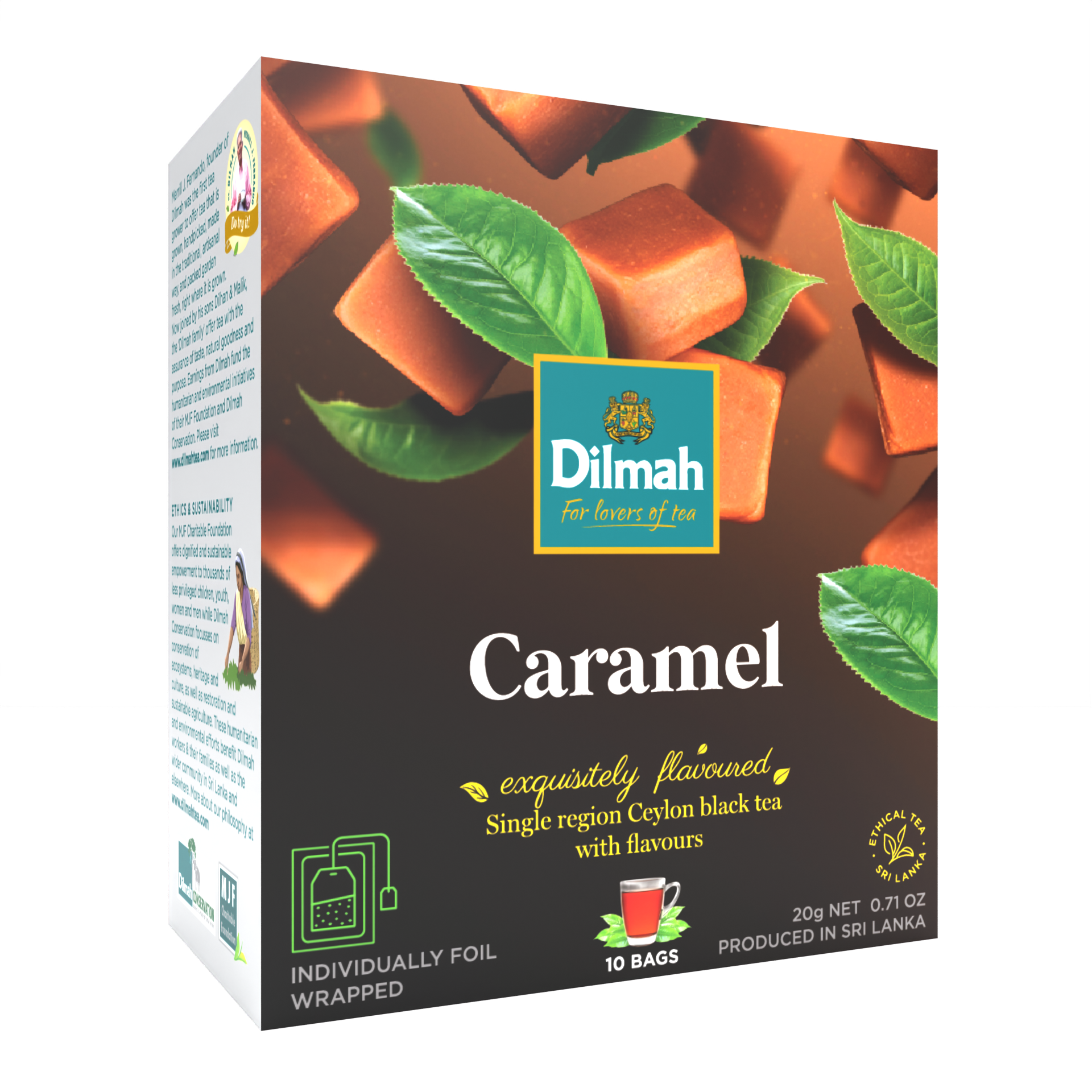 10 Bolsitas Te Negro Caramelo Dilmah
