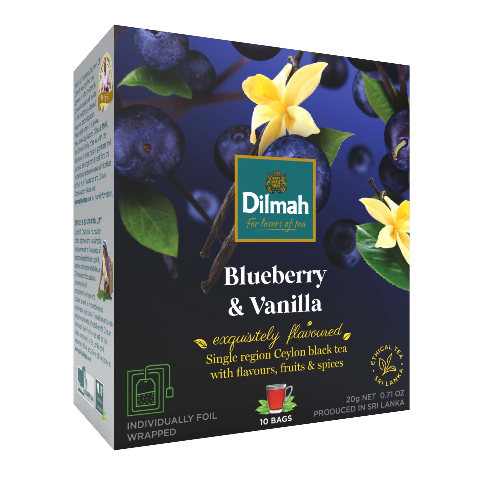 10 Bolsitas Te Negro Arandano Vainilla Dilmah