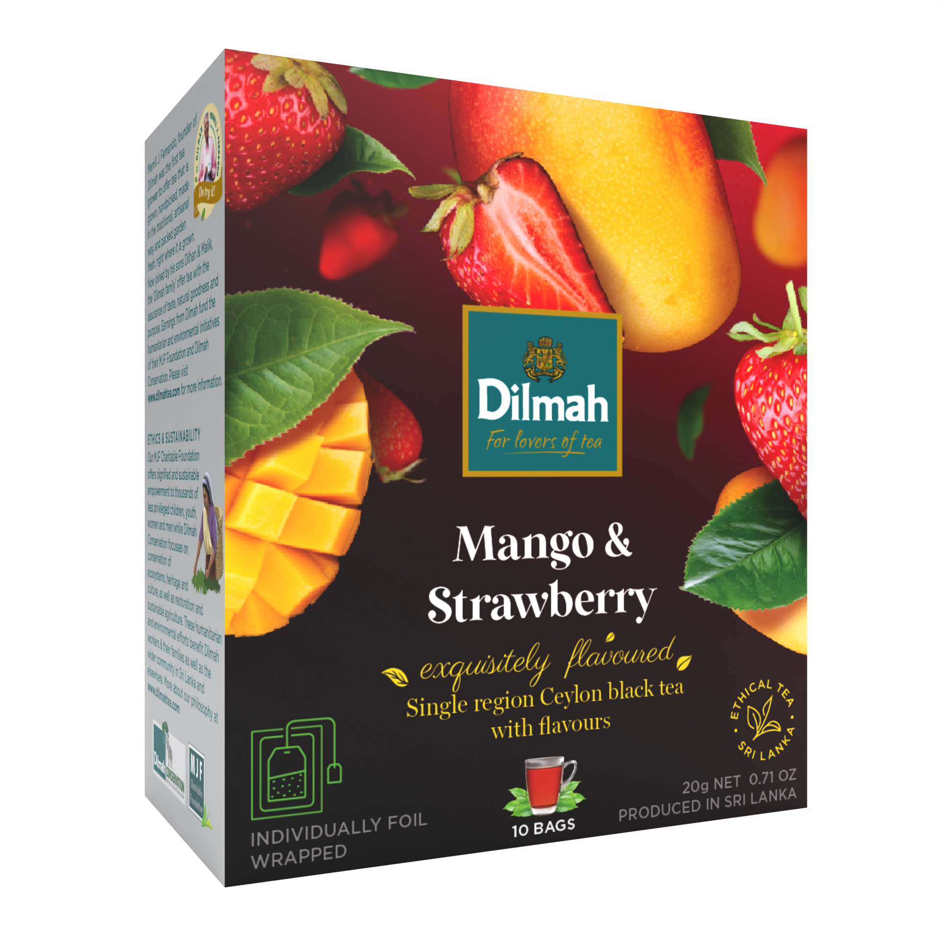 10 Bolsitas Te Negro Mango Frutilla Dilmah