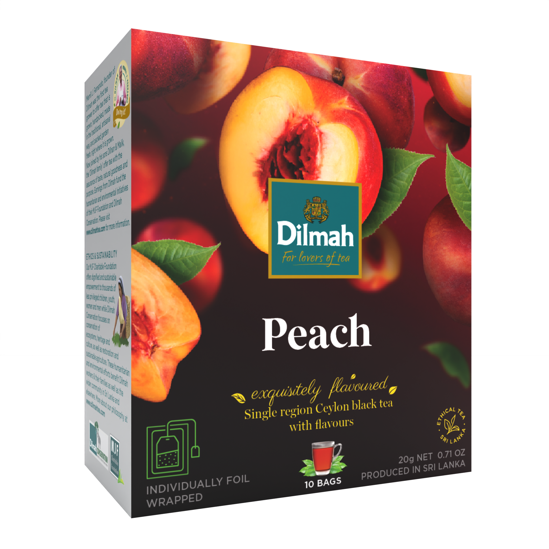 10 Bolsitas Te Negro Durazno Dilmah