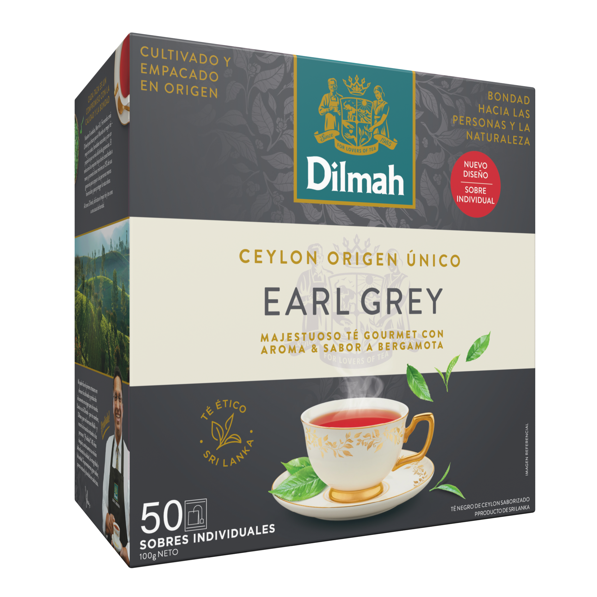 50 Bolsitas Te Negro Earl Grey Dilmah
