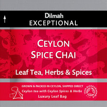 Dilmah Exceptional Ceylon Spice Chai té negro de Ceylán con especias canela clavo y jengibre