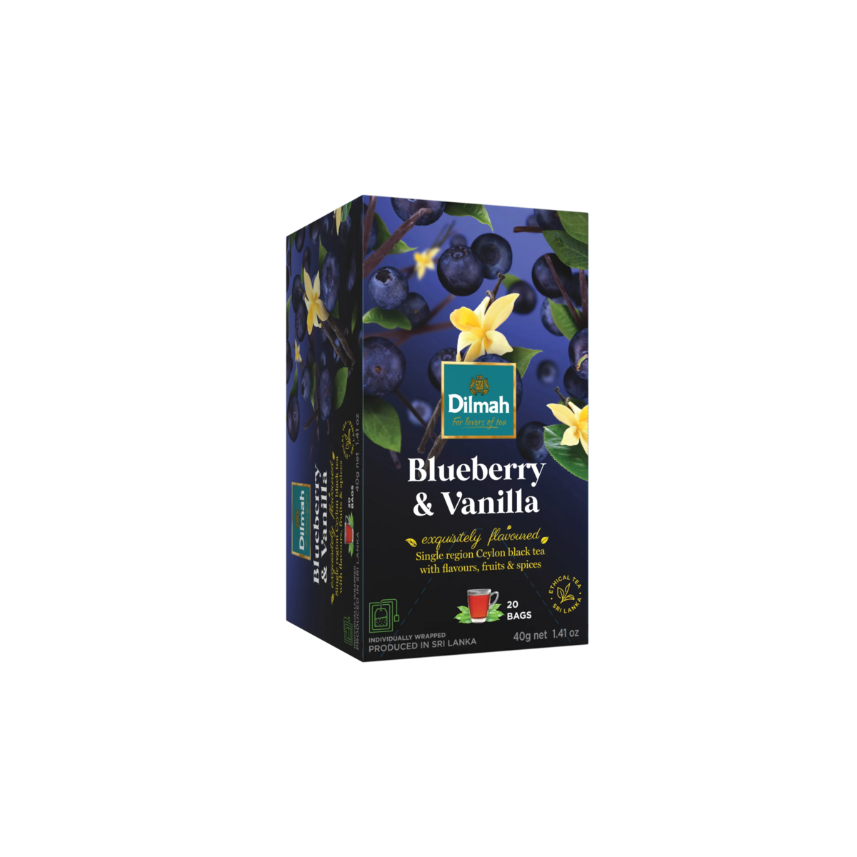 20 Bolsitas Te Negro Arandano Vainilla Dilmah