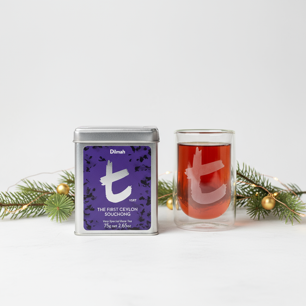 Te Negro En Hojas Ceylon Souchong T-Series Dilmah y Vaso Doble Vidrio