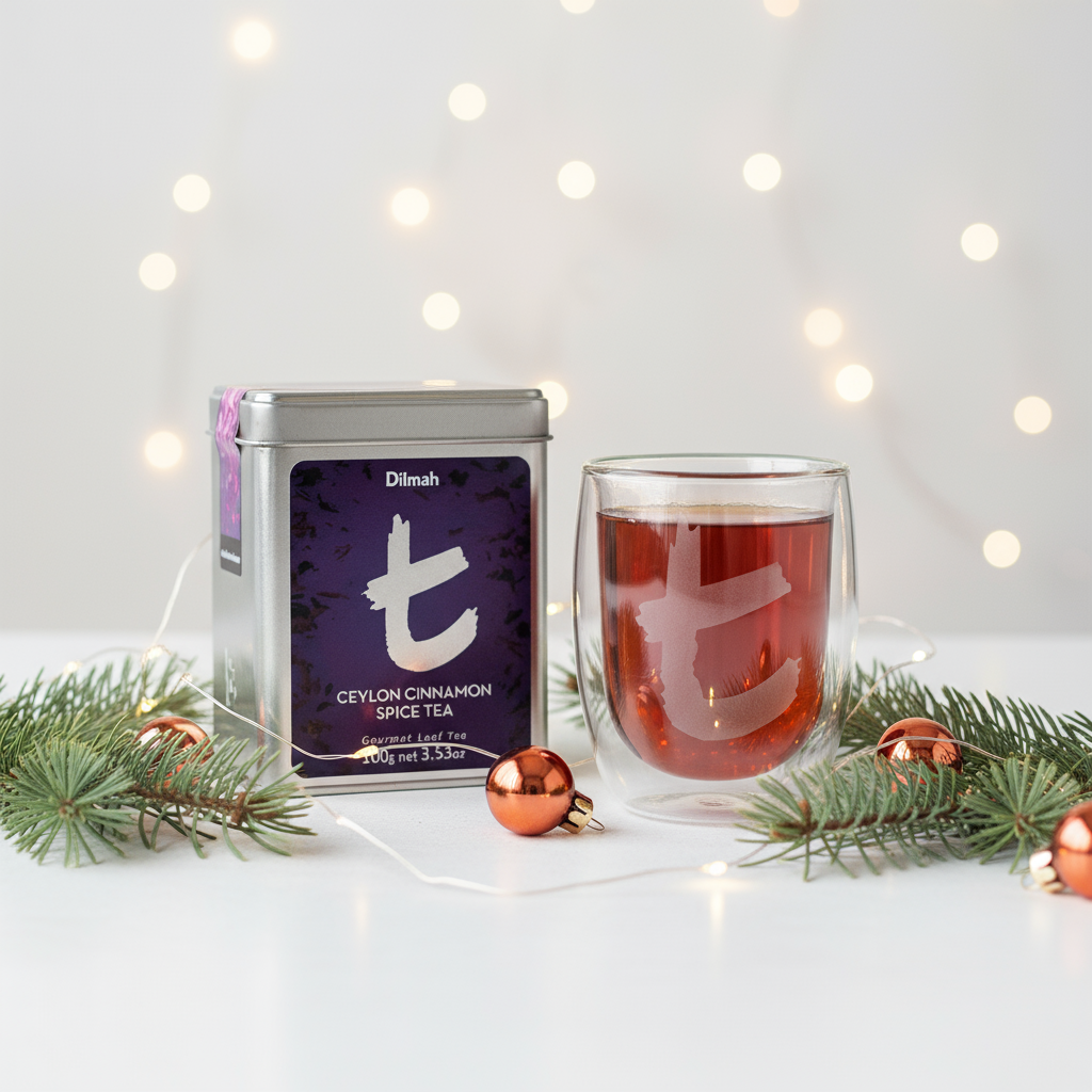 Te Negro En Hojas Cinnamon Spice T-series Dilma y Vaso Doble Vidrio