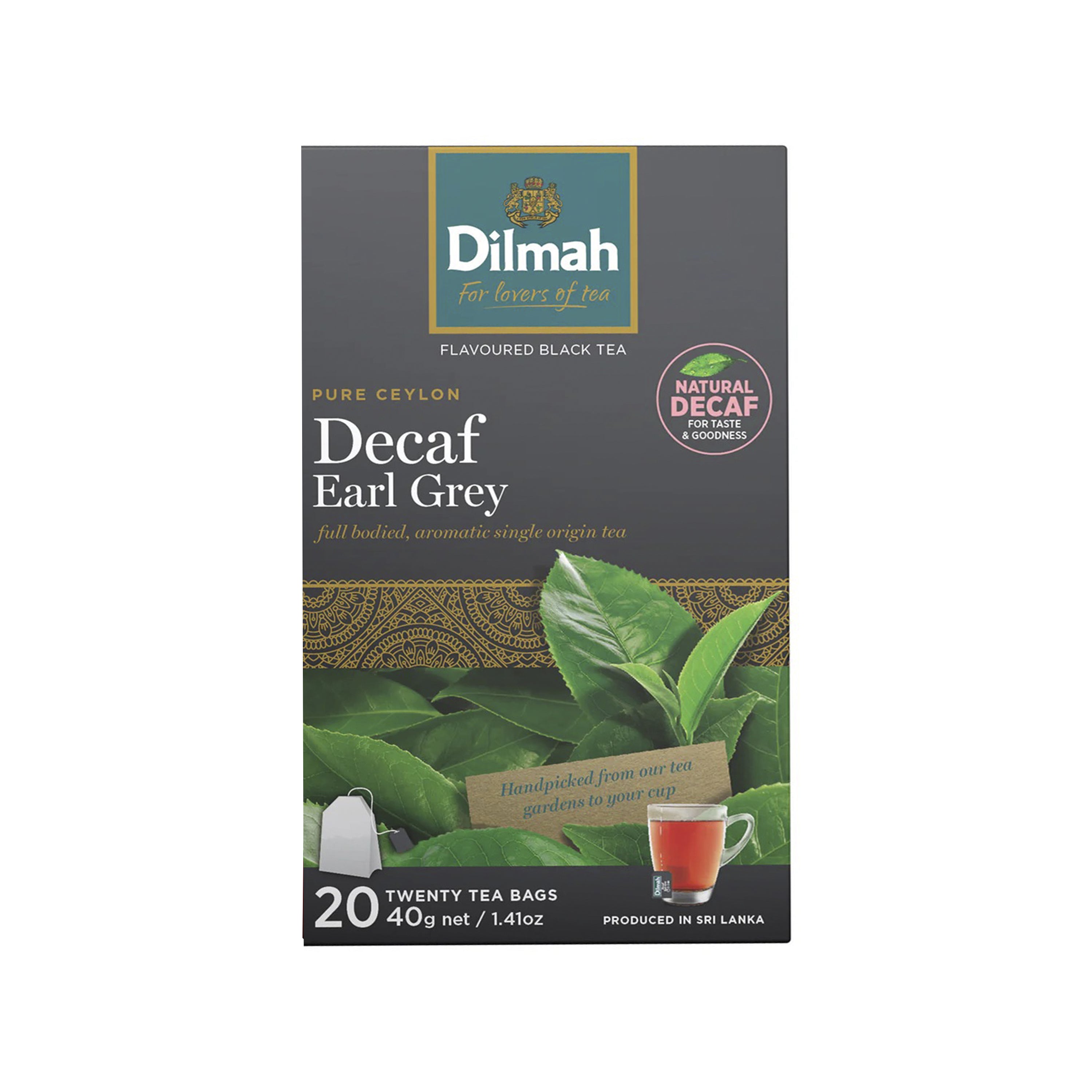 20 Bolsitas Te Negro Earl grey Descafeinado