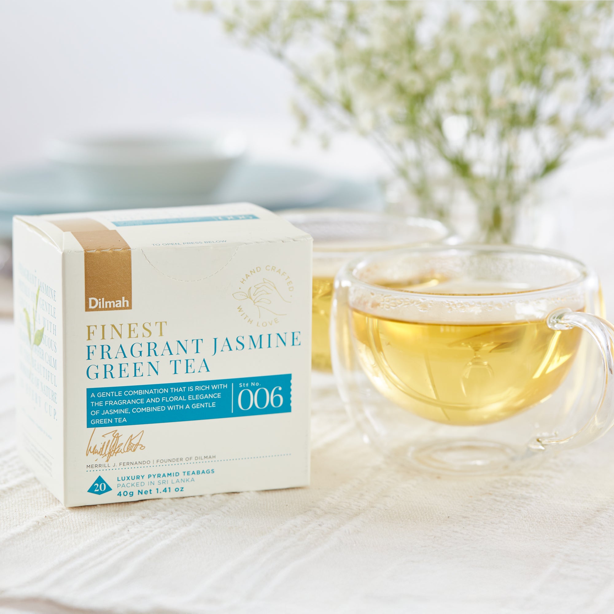 20 Bolsitas Té Verde Finest con Jazmin Dilmah