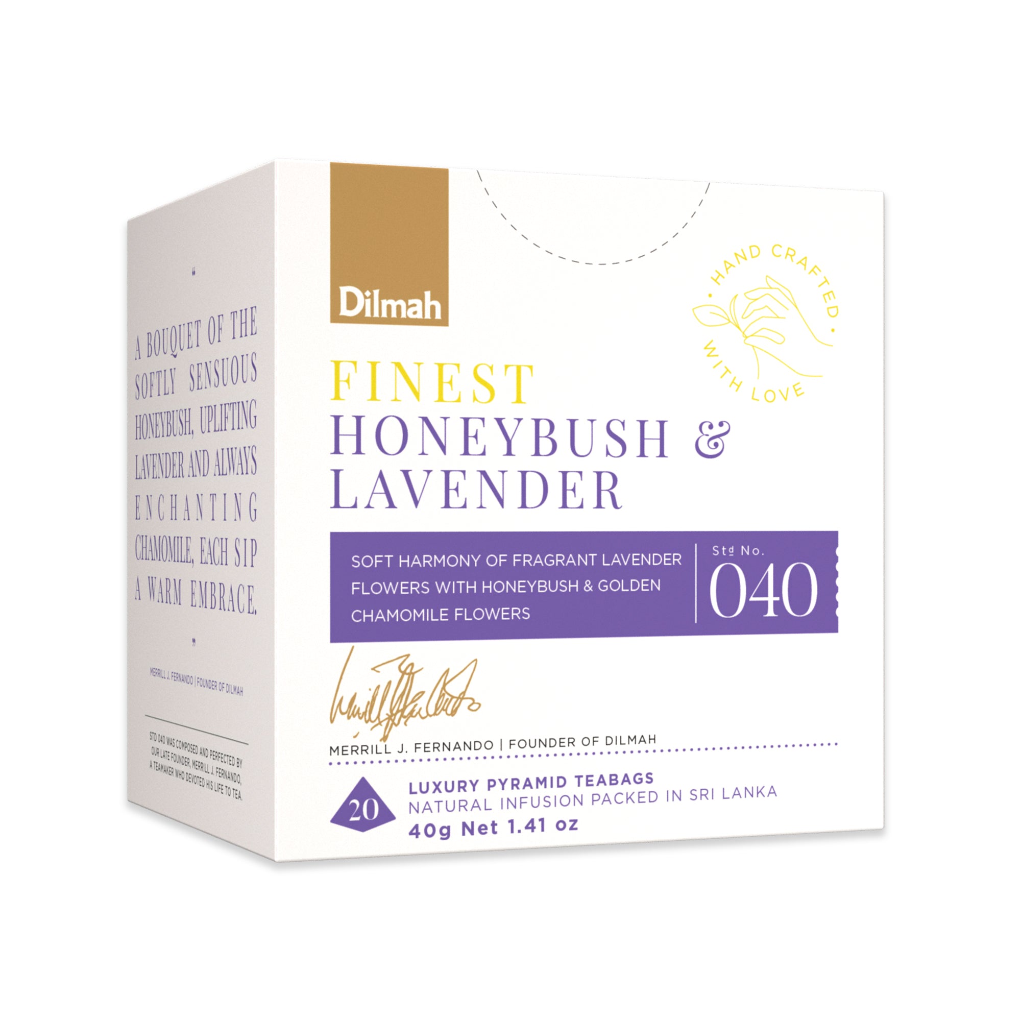 20 Bolsitas Infusión Finest Honeybush, Lavanda & Manzanilla  Dilmah