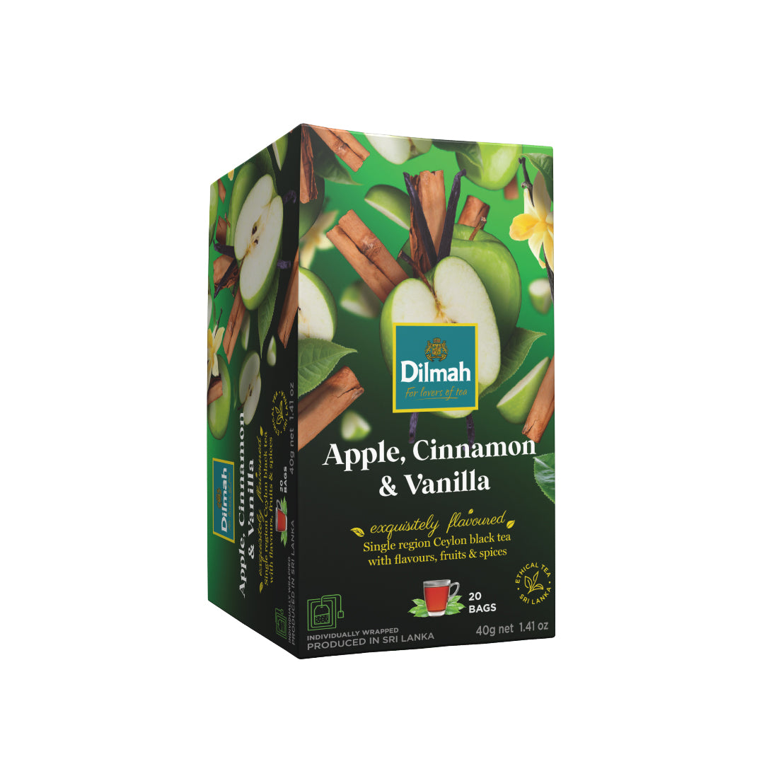 20 Bolsitas Te Negro Manzana Canela y Vainilla Dilmah
