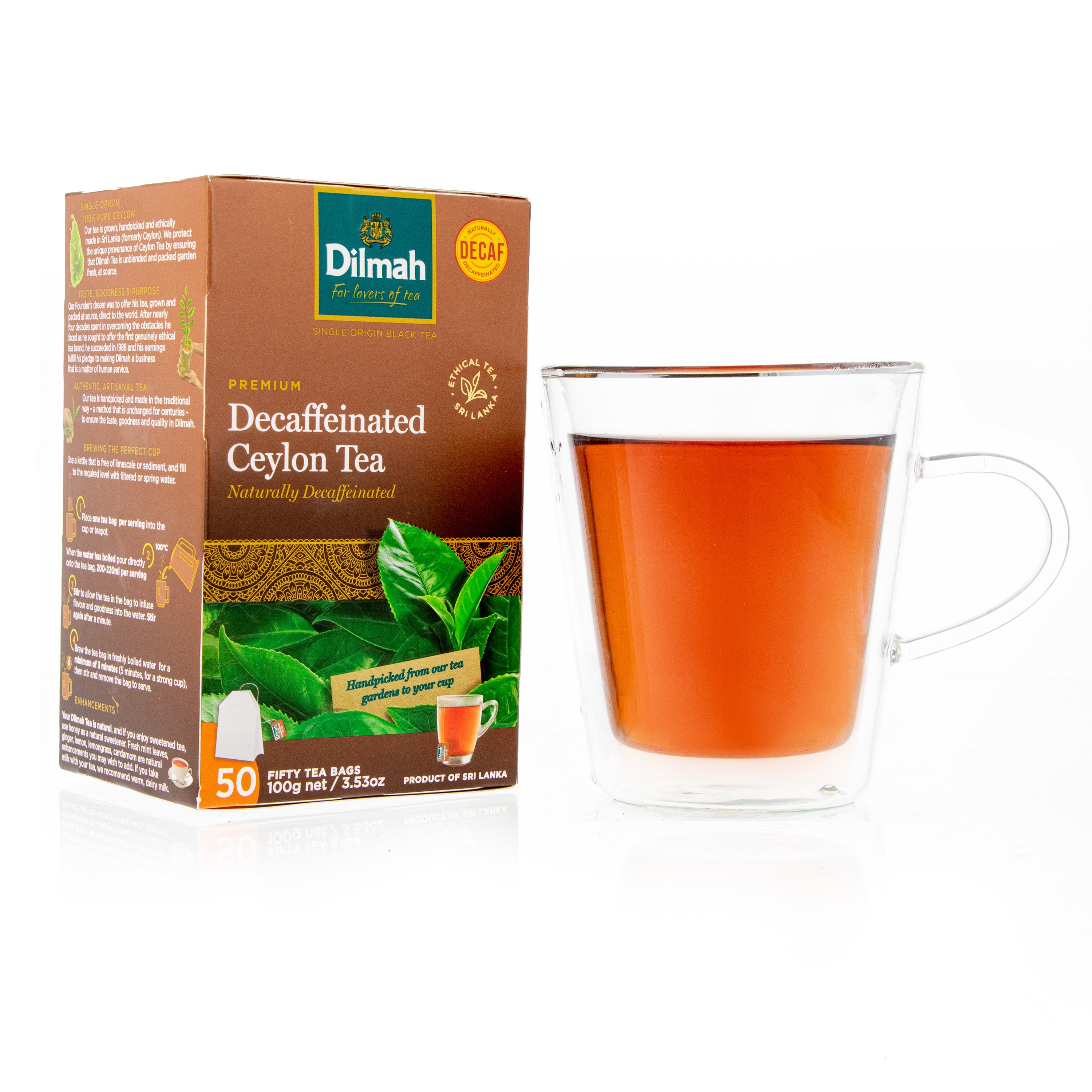 50 Bolsitas Te Negro Descafeinado Dilmah