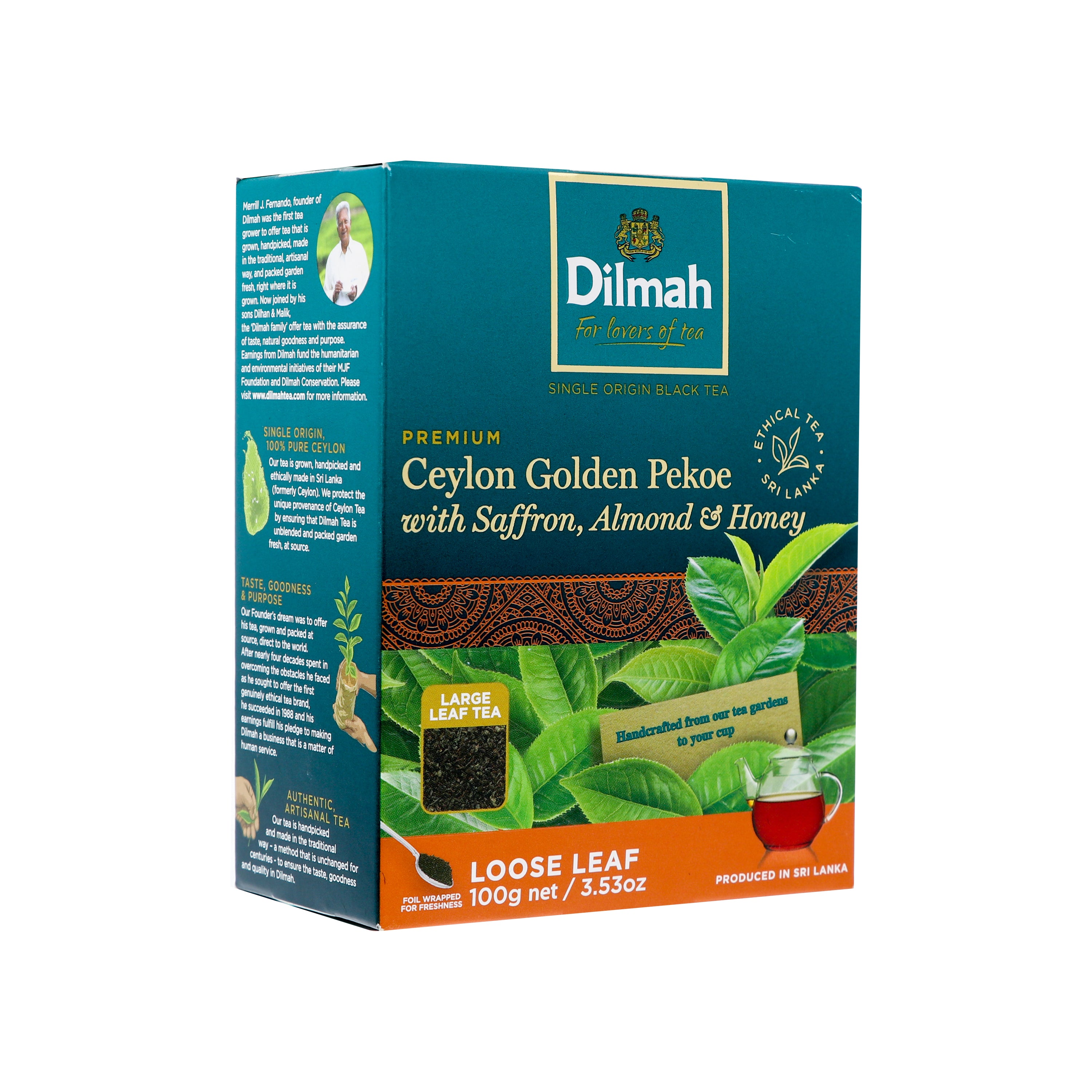 Te Negro en Hojas Almendra y Miel Ceylon Dilmah 100 grs