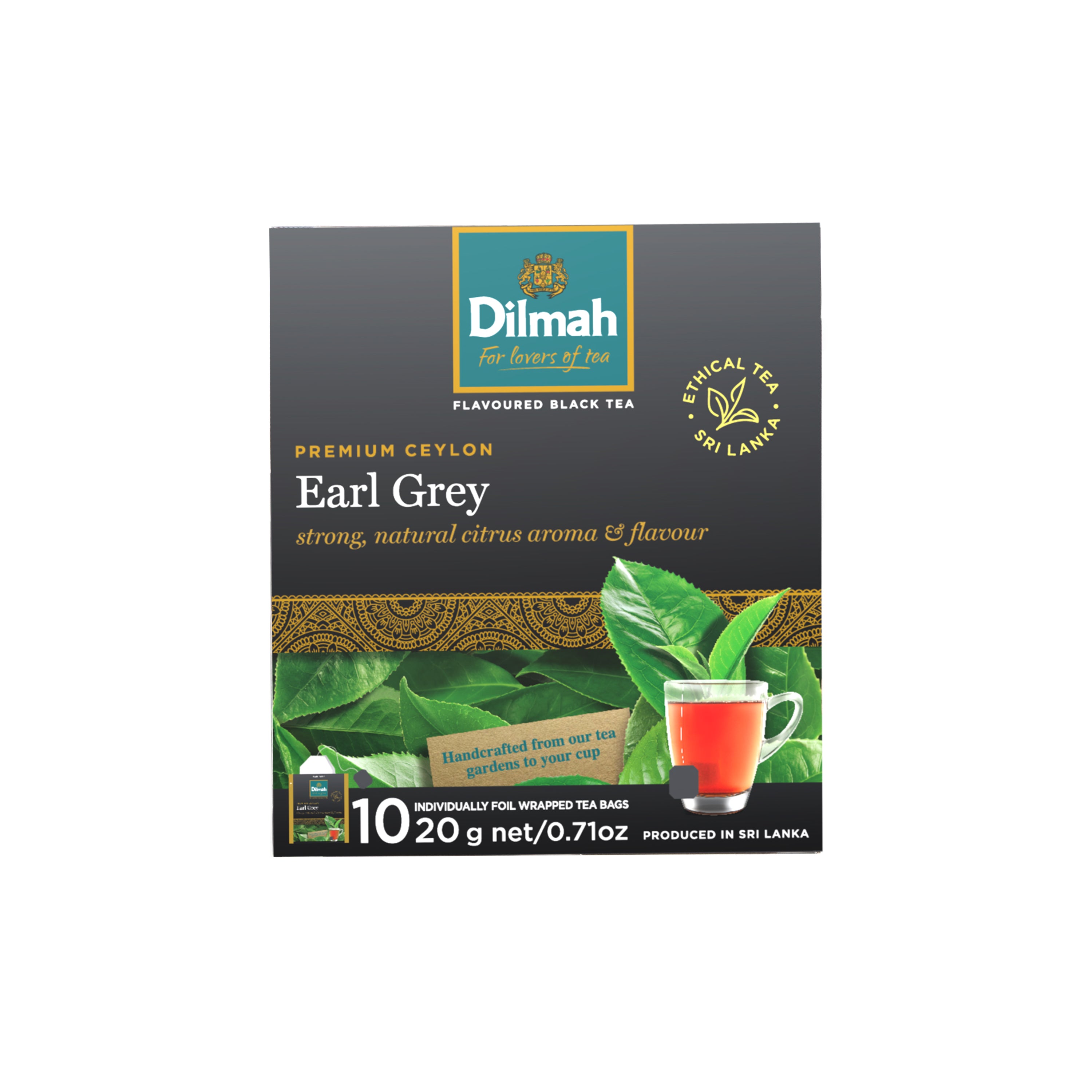 10 Bolsitas Te Negro Earl Grey Dilmah