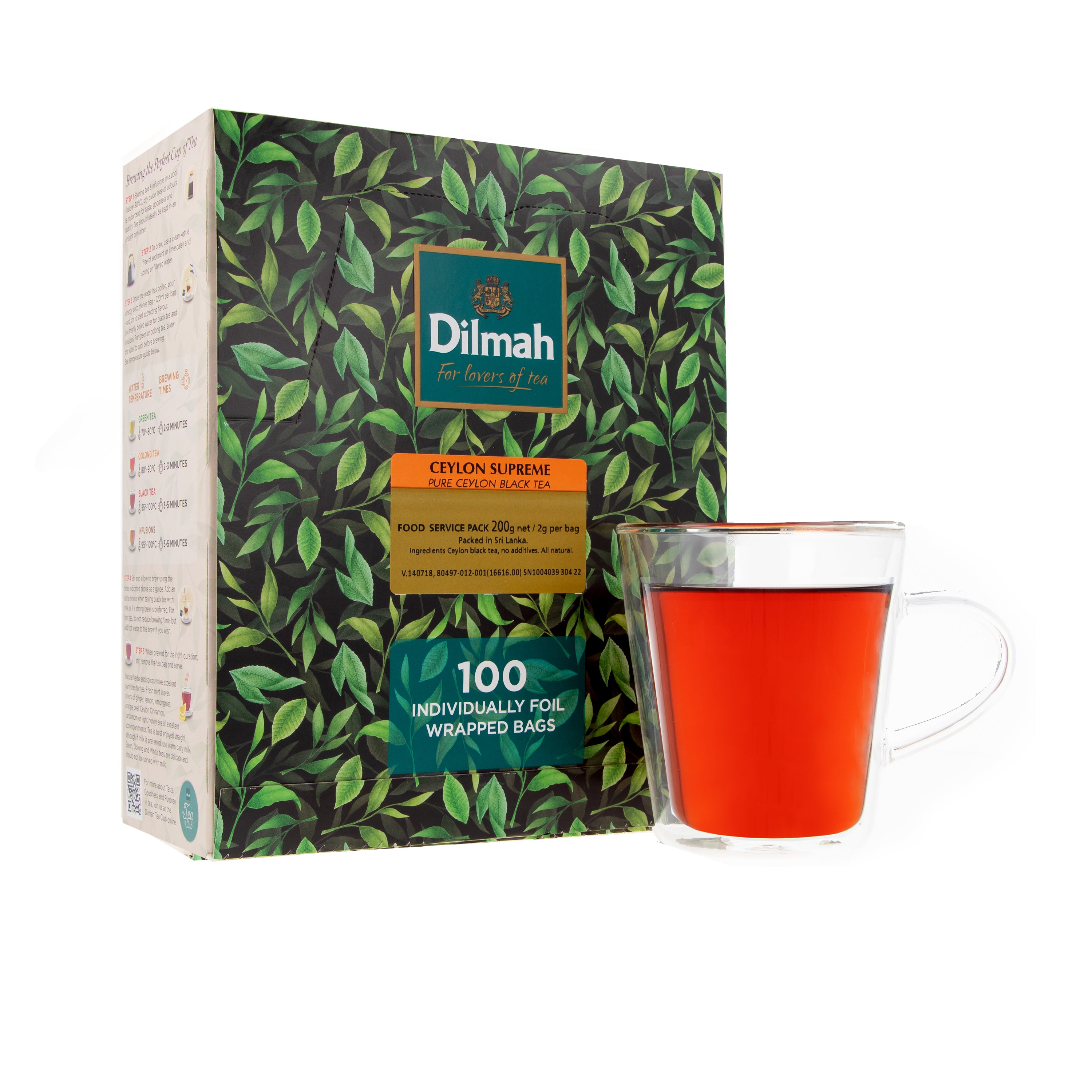 100 Bolsitas Te Negro Ceylon Supreme Dilmah