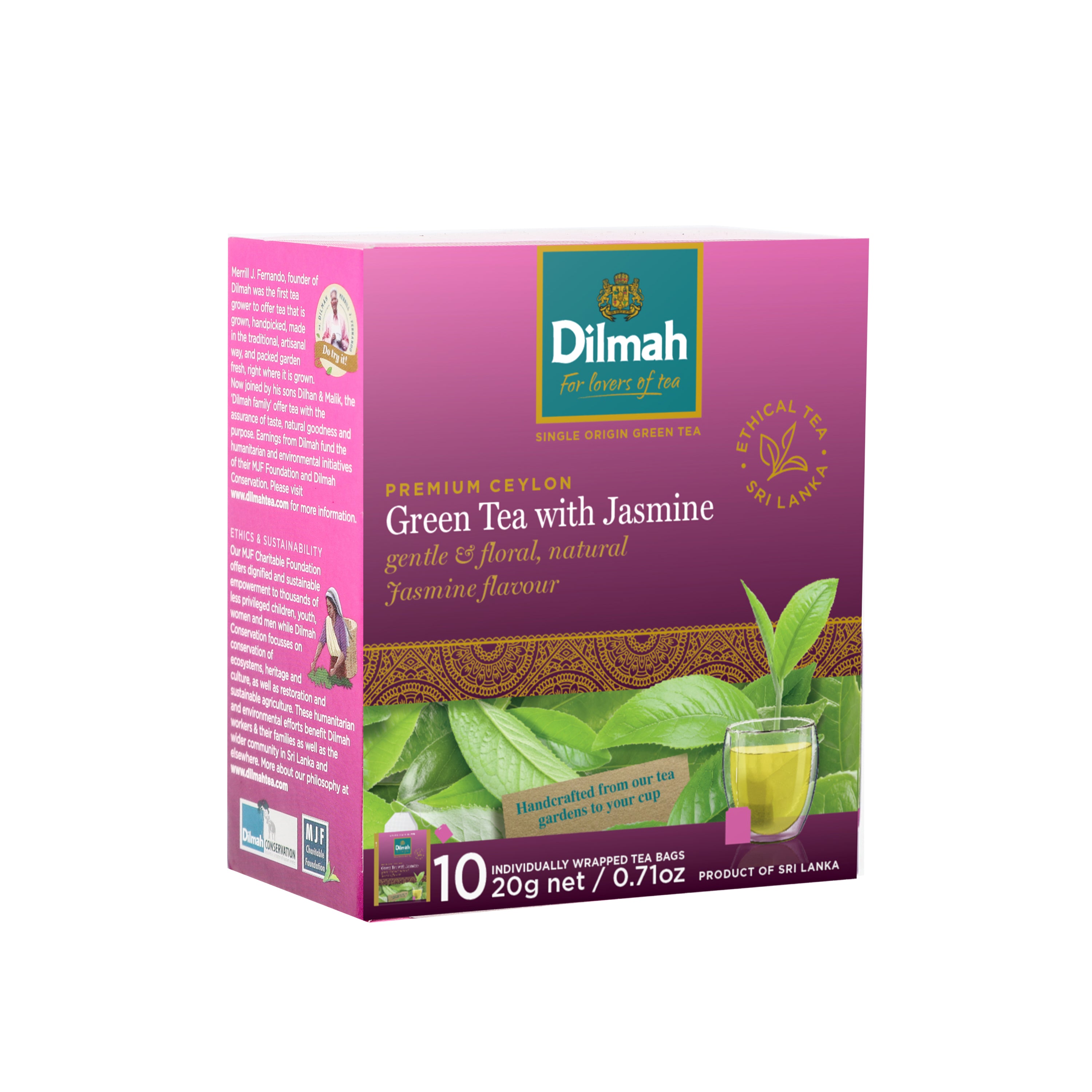 10 Bolsitas Te Verde Ceylon Jazmin Dilmah