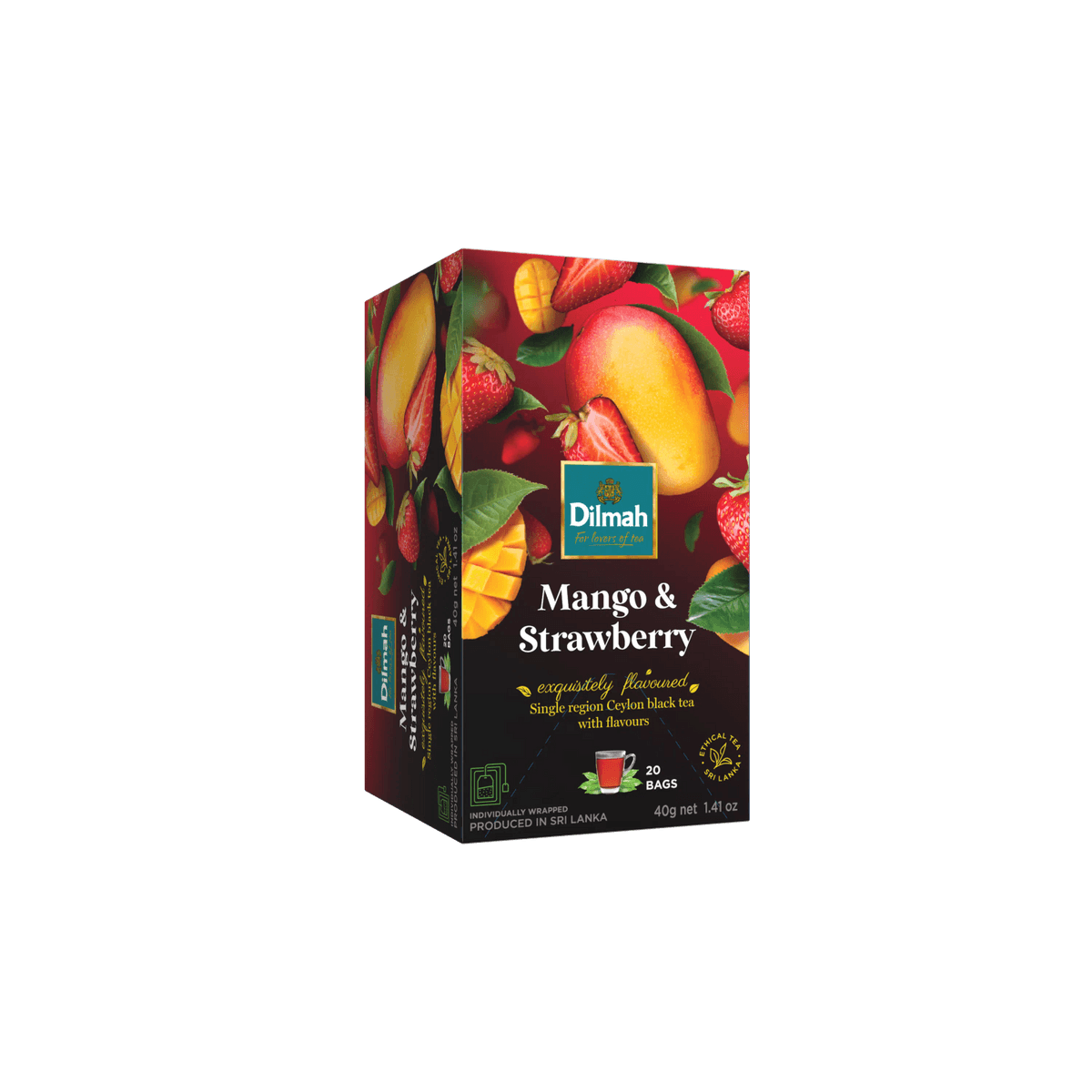 20 Bolsitas Te Negro Mango Frutilla Dilmah